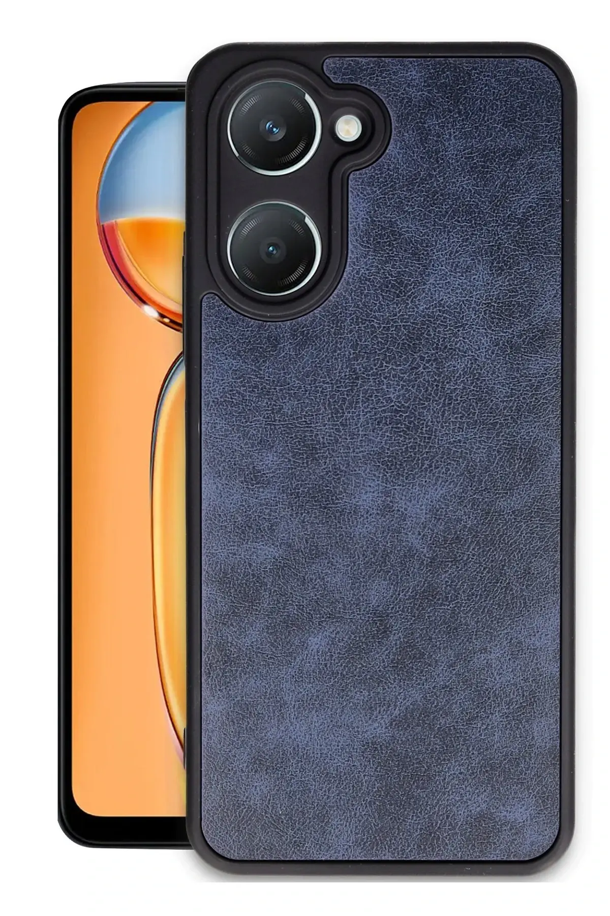 Newface Vivo Y18 Kılıf Aras Deri Kapak - Lacivert