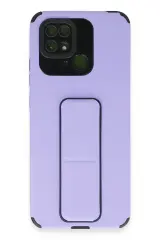 Newface Xiaomi Redmi 10C Kılıf Mega Standlı Silikon - Lila