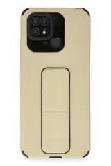 Newface Xiaomi Redmi 10C Kılıf Mega Standlı Silikon - Gold