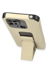 Newface Xiaomi Redmi 10C Kılıf Mega Standlı Silikon - Gold