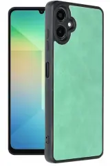 Newface Samsung Galaxy A06 Kılıf Aras Deri Kapak - Koyu Yeşil