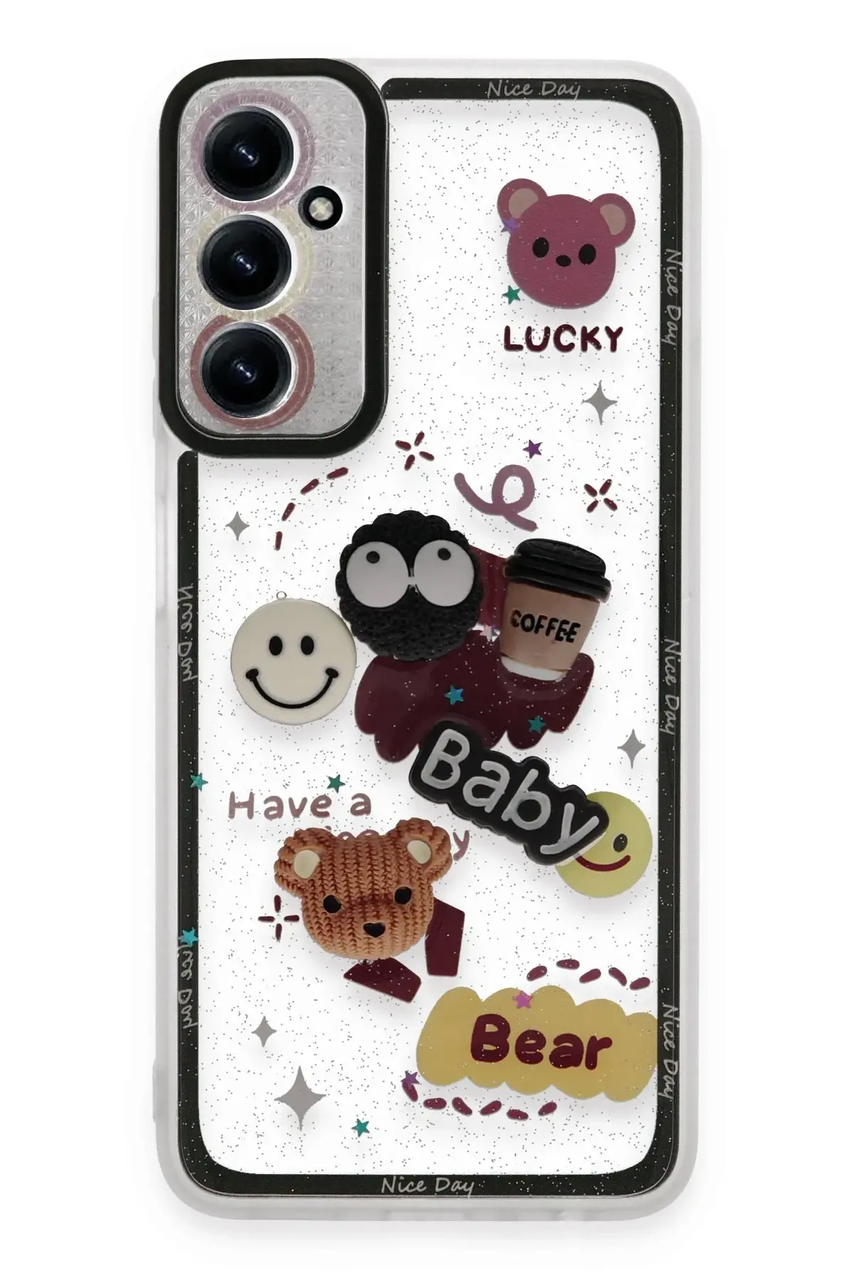 Newface Samsung Galaxy A25 5G Kılıf Sweet Desenli Silikon Kapak - Sarı