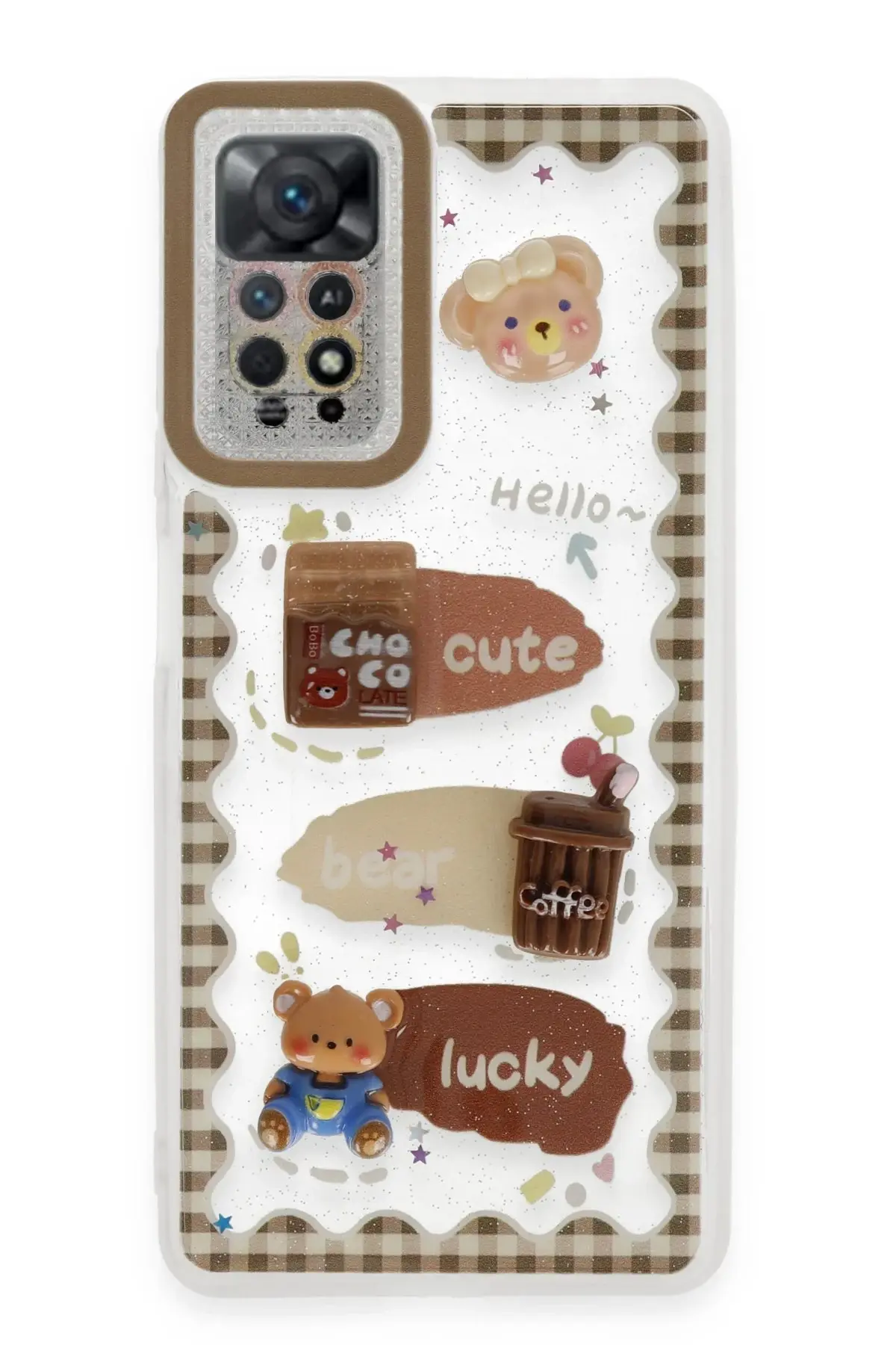 Newface Xiaomi Redmi Note 11 Kılıf Sweet Desenli Silikon Kapak - Şeffaf