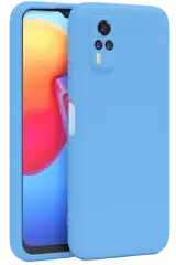 Newface Vivo Y53S Kılıf Nano içi Kadife Silikon - Mavi