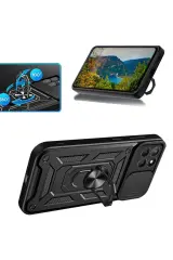 Newface Samsung Galaxy M15 Kılıf Pars Lens Yüzüklü Silikon - Gümüş