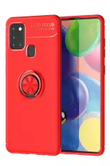 Newface Samsung Galaxy M31 Kılıf Range Yüzüklü Silikon - Kırmızı