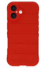 Newface iPhone 16 Plus Kılıf Optimum Silikon - Kırmızı