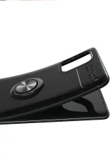 Newface Samsung Galaxy M31S Kılıf Range Yüzüklü Silikon - Siyah