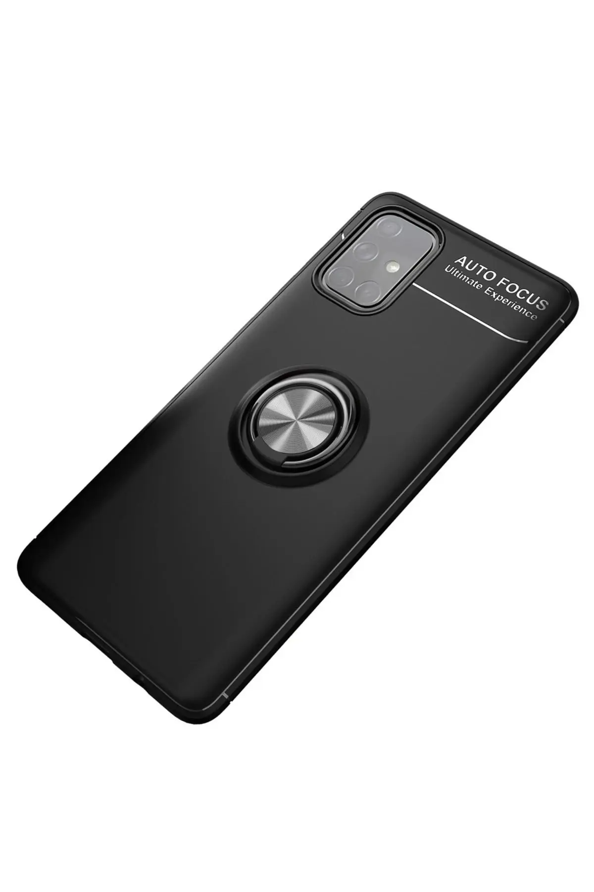 Newface Samsung Galaxy M31S Kılıf Range Yüzüklü Silikon - Siyah