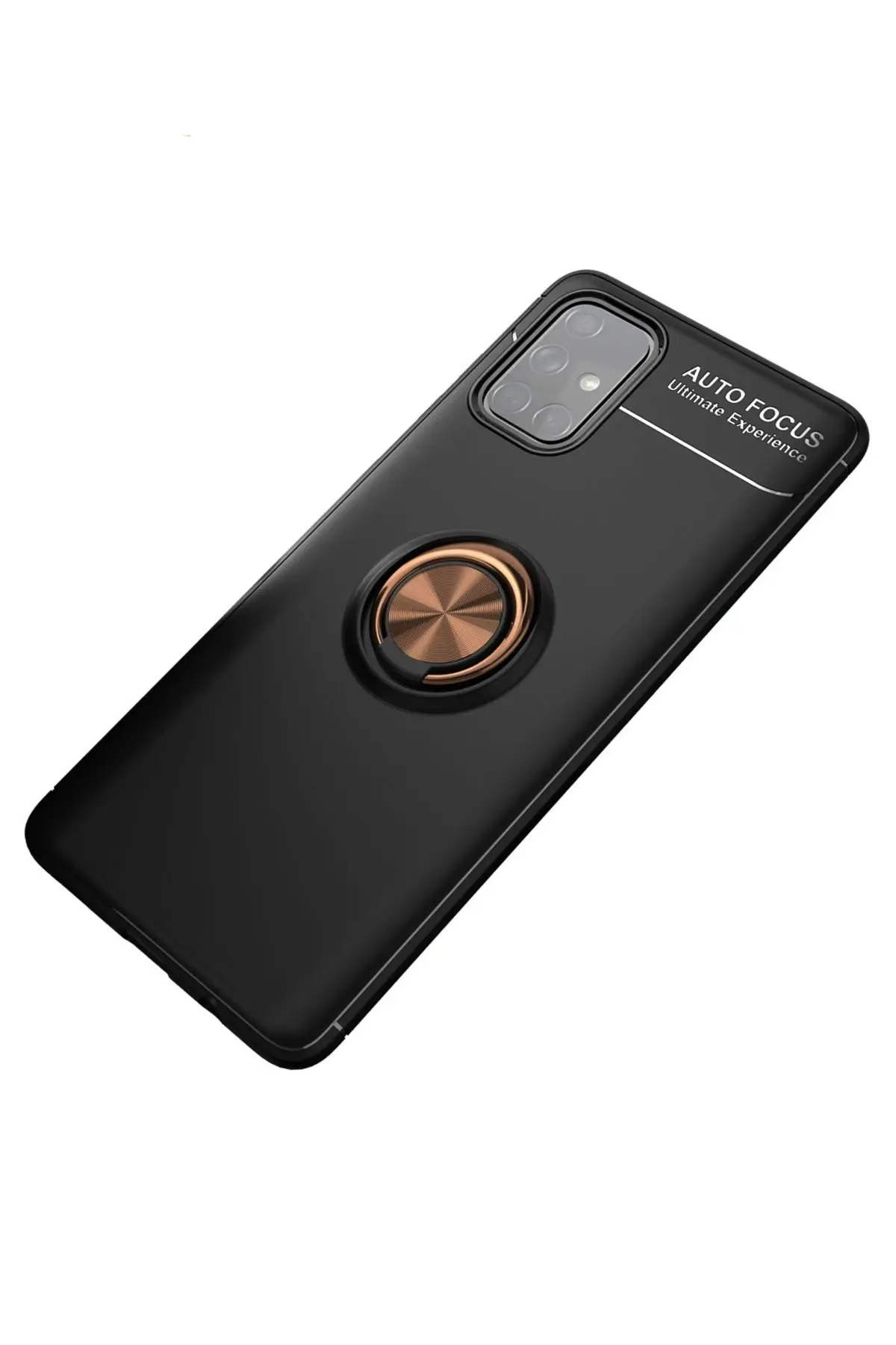 Newface Samsung Galaxy M31S Kılıf Range Yüzüklü Silikon - Siyah-Gold