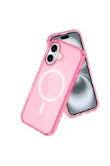 Newface iPhone 16 Plus Kılıf Star Magsafe Kapak - Pembe