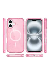 Newface iPhone 16 Plus Kılıf Star Magsafe Kapak - Pembe