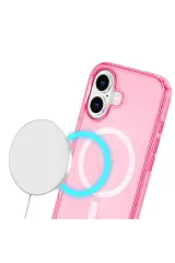 Newface iPhone 16 Plus Kılıf Star Magsafe Kapak - Pembe