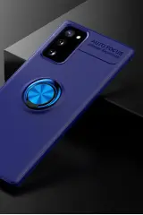 Newface Samsung Galaxy Note 20 Kılıf Range Yüzüklü Silikon - Mavi