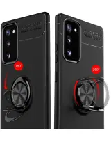 Newface Samsung Galaxy Note 20 Kılıf Range Yüzüklü Silikon - Mavi