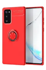 Newface Samsung Galaxy Note 20 Kılıf Range Yüzüklü Silikon - Kırmızı