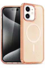 Newface iPhone 12 Kılıf Star Magsafe Kapak - Turuncu