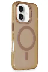 Newface iPhone 16 Plus Kılıf Primera Magsafe Standlı Kapak - Gold