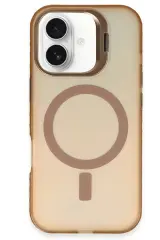 Newface iPhone 16 Plus Kılıf Primera Magsafe Standlı Kapak - Gold