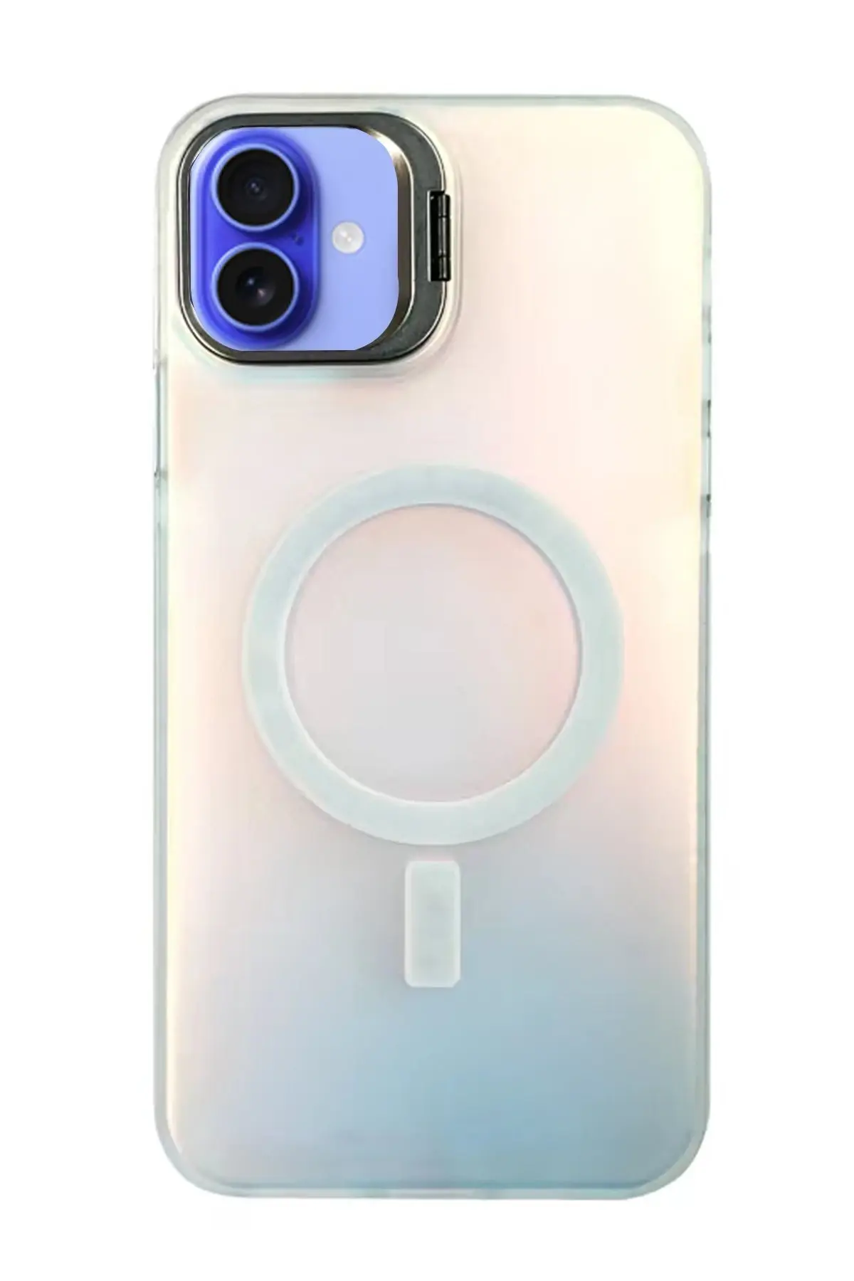 Newface iPhone 16 Plus Kılıf Primera Magsafe Standlı Kapak - Beyaz