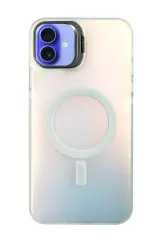 Newface iPhone 16 Plus Kılıf Primera Magsafe Standlı Kapak - Beyaz