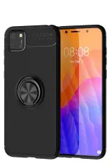 Newface Huawei Y5P Kılıf Range Yüzüklü Silikon - Siyah