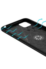 Newface Huawei Y5P Kılıf Range Yüzüklü Silikon - Siyah-Kırmızı