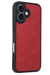 Newface iPhone 16 Kılıf Aras Deri Kapak - Kırmızı