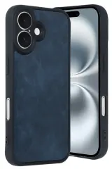 Newface iPhone 16 Kılıf Aras Deri Kapak - Lacivert