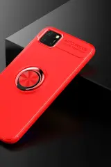 Newface Huawei Y5P Kılıf Range Yüzüklü Silikon - Kırmızı