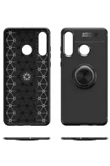 Newface Huawei Y6P Kılıf Range Yüzüklü Silikon - Siyah