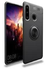 Newface Huawei Y6P Kılıf Range Yüzüklü Silikon - Siyah