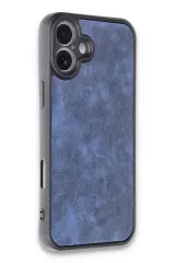 Newface iPhone 16 Plus Kılıf Aras Deri Kapak - Lacivert