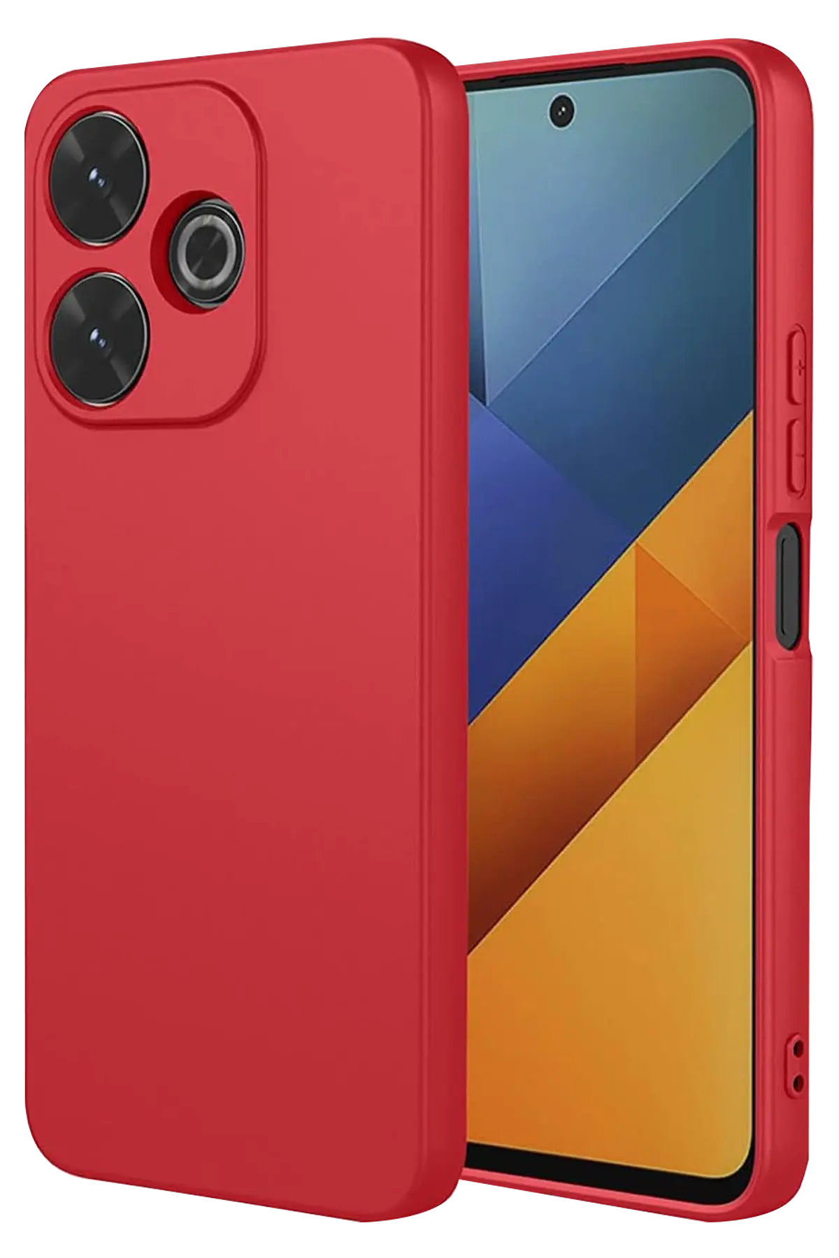 Newface Xiaomi Redmi 13 4G Kılıf Nano içi Kadife Silikon - Kırmızı