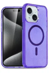 Newface iPhone 15 Plus Kılıf Star Magsafe Kapak - Mor
