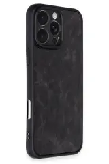 Newface iPhone 16 Pro Max Kılıf Aras Deri Kapak - Siyah