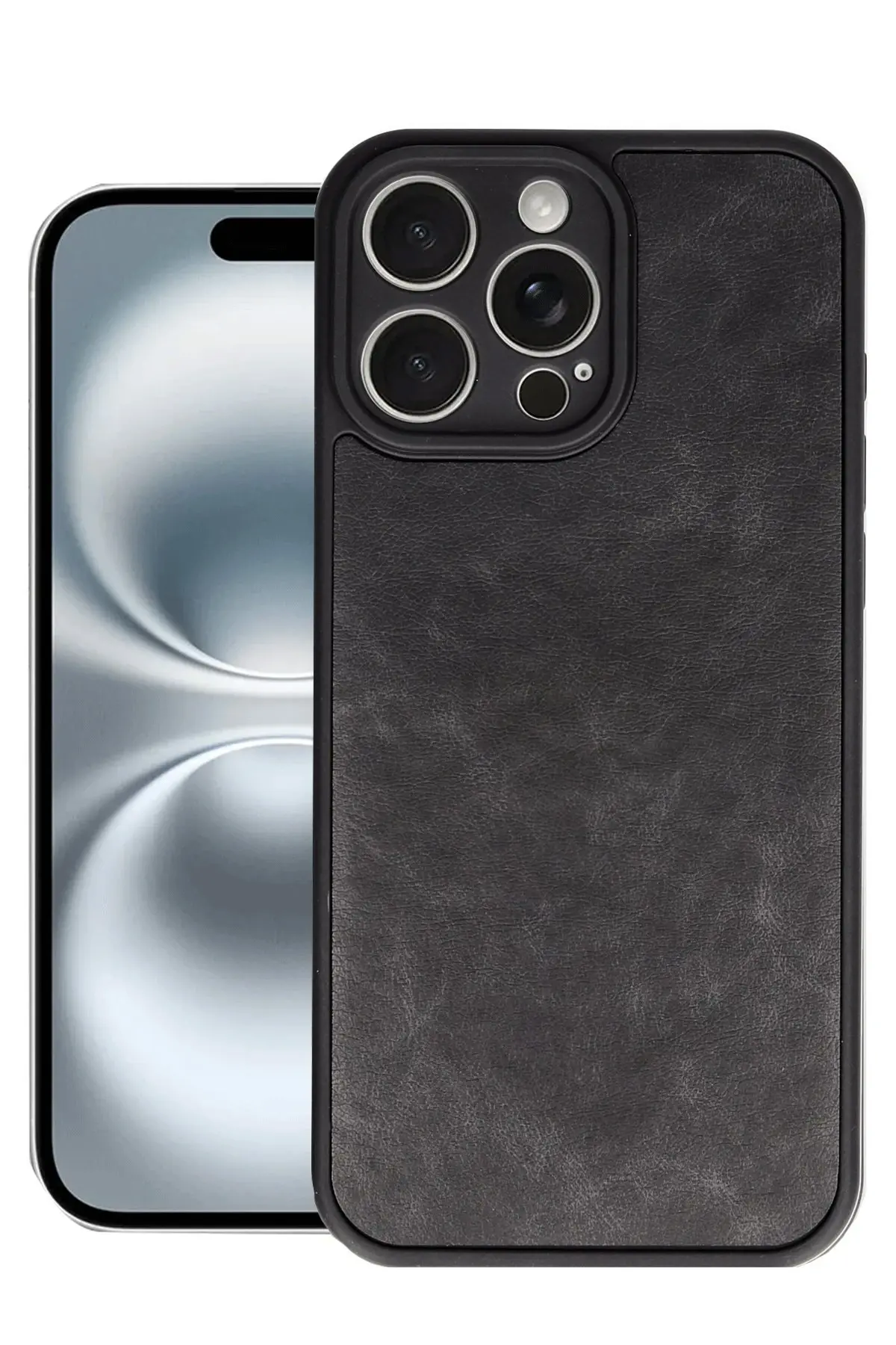 Newface iPhone 16 Pro Max Kılıf Aras Deri Kapak - Siyah