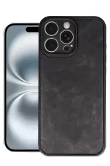 Newface iPhone 16 Pro Max Kılıf Aras Deri Kapak - Siyah