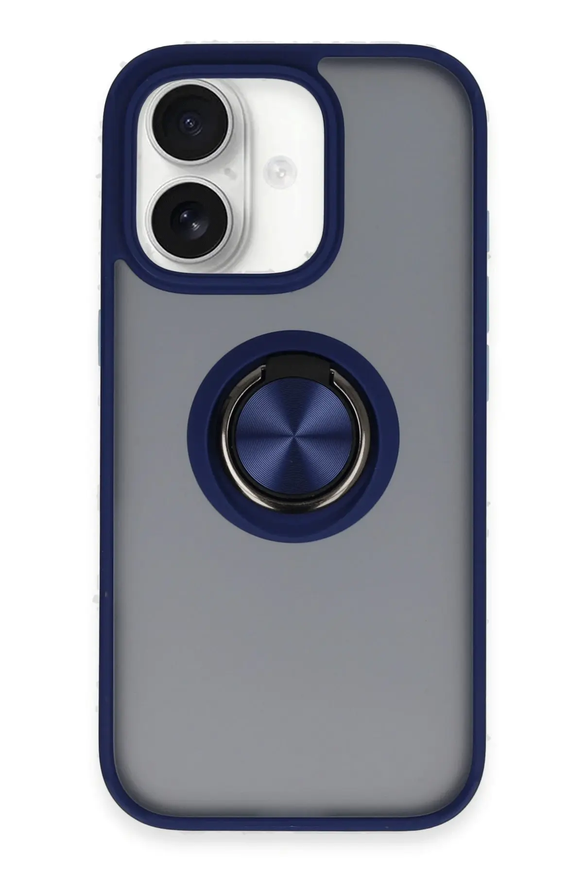 Newface iPhone 16 Kılıf Montreal Yüzüklü Silikon Kapak - Lacivert