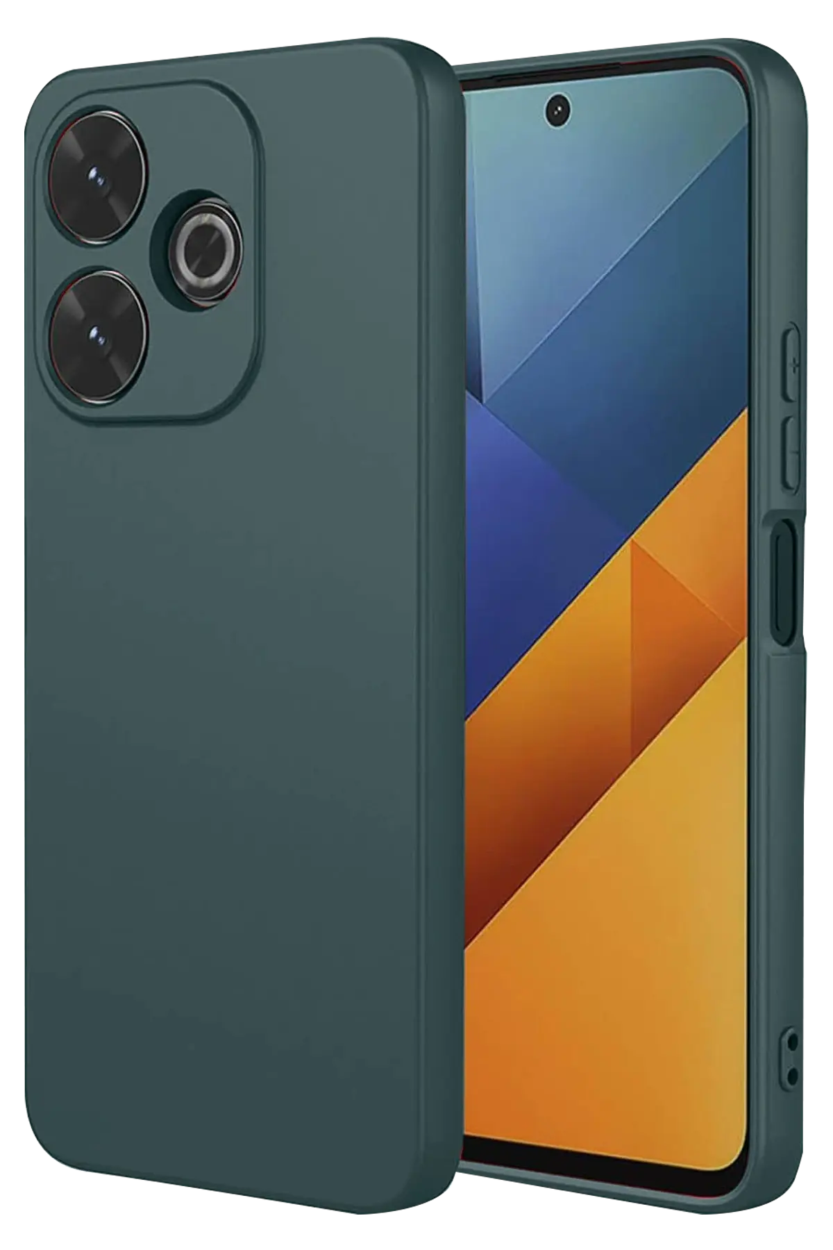 Newface Xiaomi Redmi 13 4G Kılıf Nano içi Kadife Silikon - Koyu Yeşil