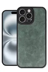 Newface iPhone 16 Pro Max Kılıf Aras Deri Kapak - Koyu Yeşil