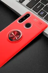 Newface Huawei Y6P Kılıf Range Yüzüklü Silikon - Kırmızı