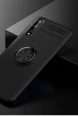 Newface Huawei P Smart S Kılıf Range Yüzüklü Silikon - Siyah