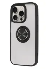 Newface iPhone 16 Pro Max Kılıf Montreal Yüzüklü Silikon Kapak - Siyah