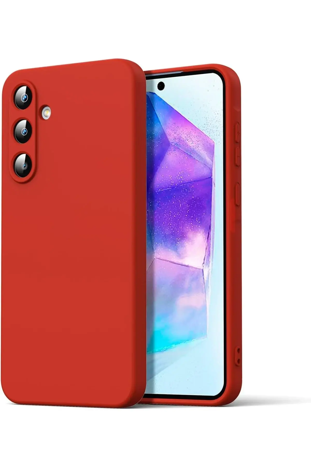 Newface Samsung Galaxy A16 5G Kılıf Nano içi Kadife Silikon - Kırmızı