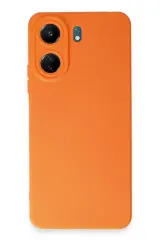 Newface Xiaomi Redmi 13C Kılıf Nano içi Kadife Silikon - Turuncu