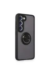 Newface Samsung Galaxy S24 FE Kılıf Montreal Yüzüklü Silikon Kapak - Siyah
