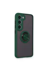 Newface Samsung Galaxy S24 FE Kılıf Montreal Yüzüklü Silikon Kapak - Yeşil