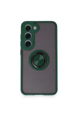 Newface Samsung Galaxy S24 FE Kılıf Montreal Yüzüklü Silikon Kapak - Yeşil