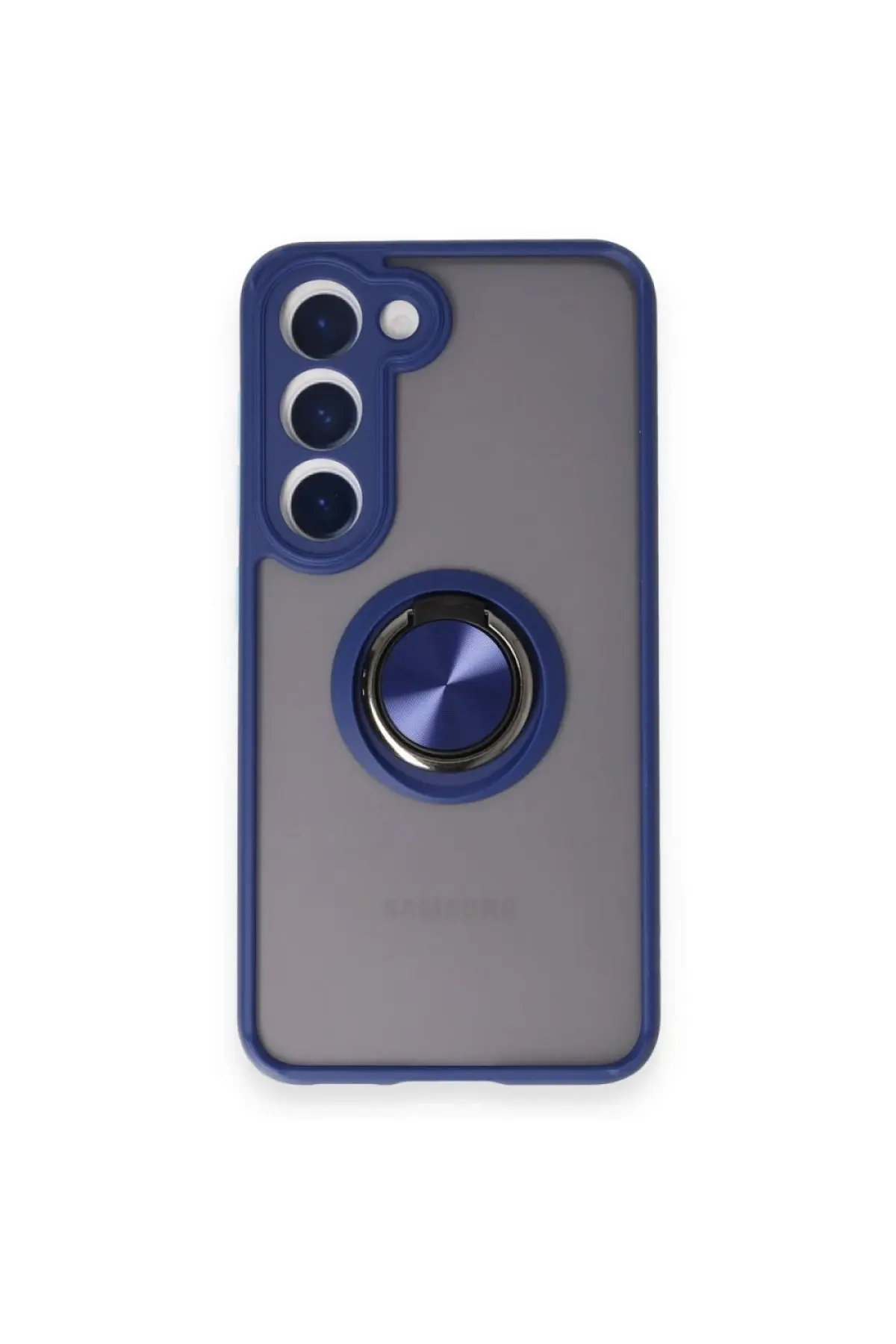 Newface Samsung Galaxy S24 FE Kılıf Montreal Yüzüklü Silikon Kapak - Lacivert